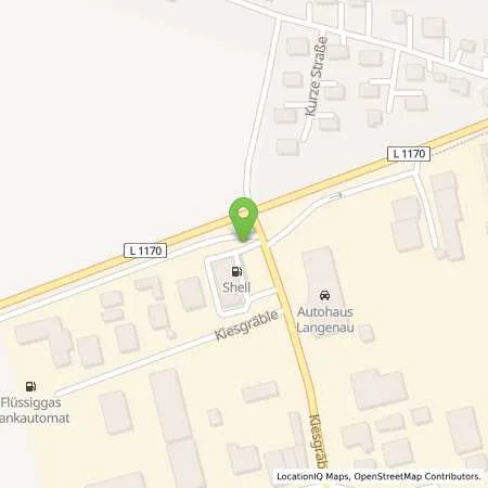 Standortübersicht der Tankstelle Shell Langenau Kiesgraeble 2 in 89129 Langenau