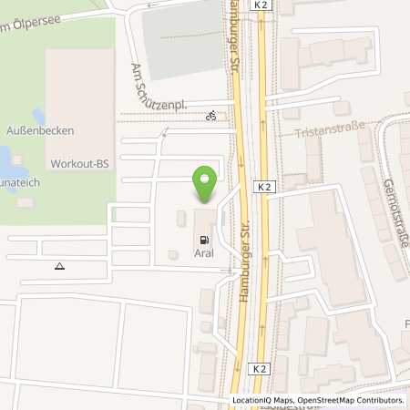 Standortübersicht der Benzin-Super-Diesel Tankstelle: Aral Tankstelle in 38114, Braunschweig