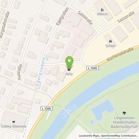 Standortübersicht der Tankstelle AVIA Xpress Automatentankstelle in 74676 Niedernhall