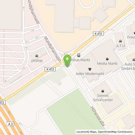 Standortübersicht der Benzin-Super-Diesel Tankstelle: Supermarkt-Tankstelle LIMBURG MUNDIPHARMA 1 in 65549, LIMBURG