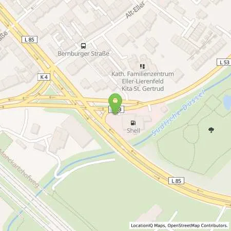 Standortübersicht der Tankstelle Shell Duesseldorf Karlsruher Str. 45 in 40229 Duesseldorf
