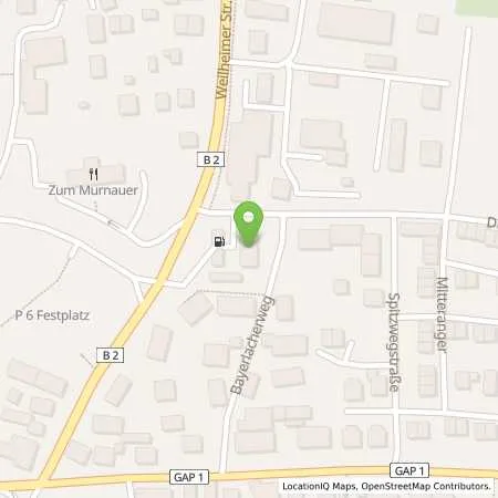 Standortübersicht der Tankstelle Esso Tankstelle in 82418 MURNAU