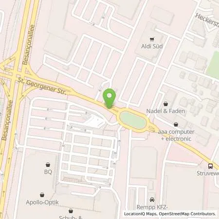 Standortübersicht der Tankstelle Supermarkt-Tankstelle FREIBURG SANKT-GEORGENER-STR. 2 in 79111 FREIBURG