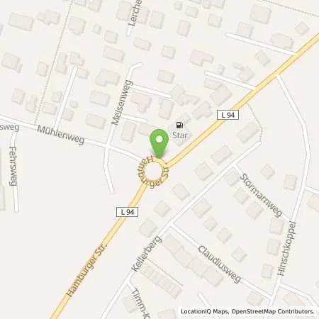 Standortübersicht der Tankstelle star Tankstelle in 22946 Trittau