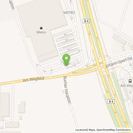 Standortübersicht der Tankstelle Supermarkt-Tankstelle NUERNBERG BUCHER HAUPTSTR. 40 in 90427 NUERNBERG