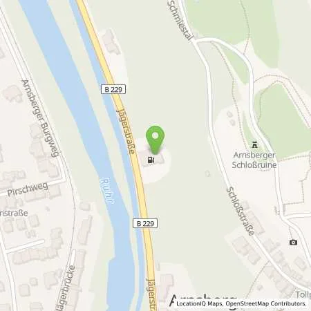 Standortübersicht der Tankstelle Grüne Tankstelle Jaegerstr in 59821 Arnsberg