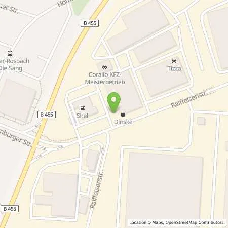 Standortübersicht der Tankstelle Shell Rosbach Raiffeisenstr. 2 in 61191 Rosbach
