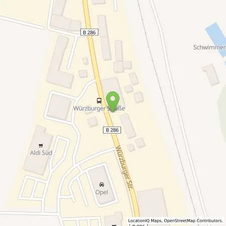 Standortübersicht der Tankstelle JET BAD KISSINGEN WUERZBURGER STR. 23 in 97688 BAD KISSINGEN