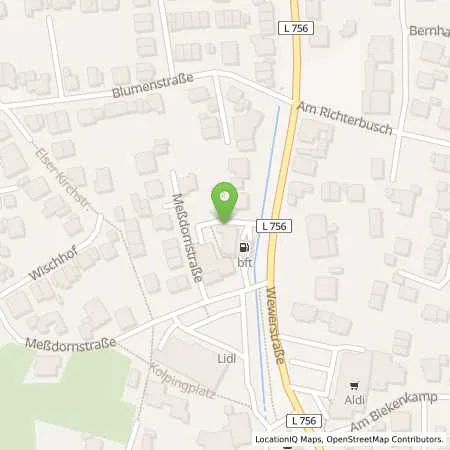 Standortübersicht der Tankstelle BFT Tankstelle Michael Richter in 33106 Paderborn