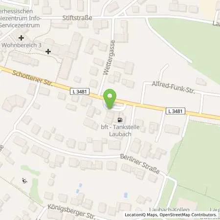Standortübersicht der Tankstelle bft-Tankstelle in 35321 Laubach