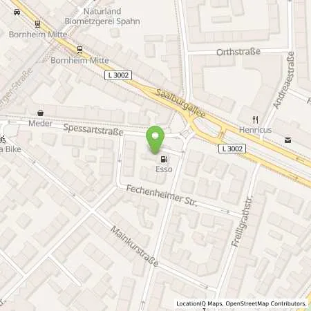 Standortübersicht der Tankstelle Esso Tankstelle in 60385 FRANKFURT