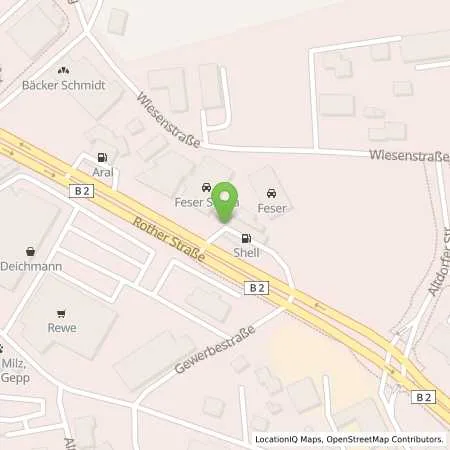 Standortübersicht der Tankstelle Shell Schwabach Rother Str. 15 in 91126 Schwabach