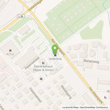 Standortübersicht der Tankstelle Greenline Greifswald in 17491 Greifswald
