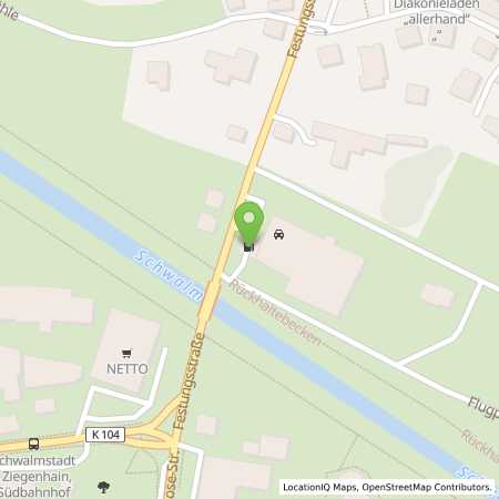 Standortübersicht der Benzin-Super-Diesel Tankstelle: AVIA Tankstelle in 34613, Schwalmstadt-Ziegenhain