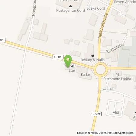 Standortübersicht der Tankstelle star Tankstelle in 49504 Lotte