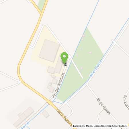 Standortübersicht der Benzin-Super-Diesel Tankstelle: Raiba Frankenwinheim in 97447, Frankenwinheim