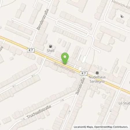 Standortübersicht der Tankstelle Sb Duesseldorf Benderstr. 119-123 in 40625 Duesseldorf