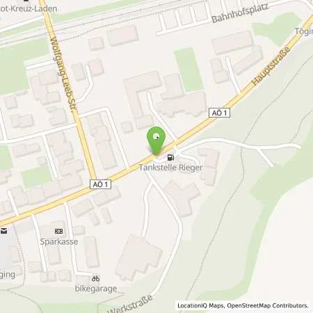 Standortübersicht der Tankstelle Tankstelle Rieger Töging in 84513 Töging