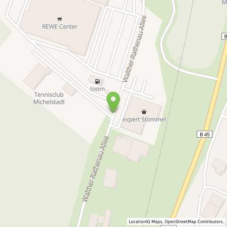 Standortübersicht der Benzin-Super-Diesel Tankstelle: REWE Tankstelle in 64720, Michelstadt