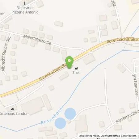 Standortübersicht der Tankstelle Shell Sulzbach-Rosenberg Rosenbachstr. 16-18 in 92237 Sulzbach-Rosenberg