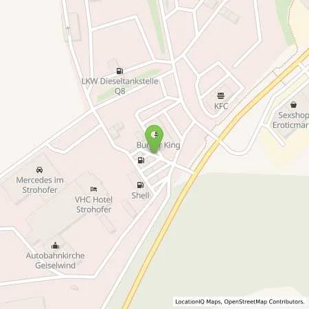 Standortübersicht der Tankstelle Shell Geiselwind Scheinfelder Str. 23 in 96160 Geiselwind