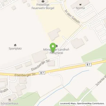 Standortübersicht der Tankstelle JET BUERGEL EISENBERGER STR. 54 in 07616 BUERGEL