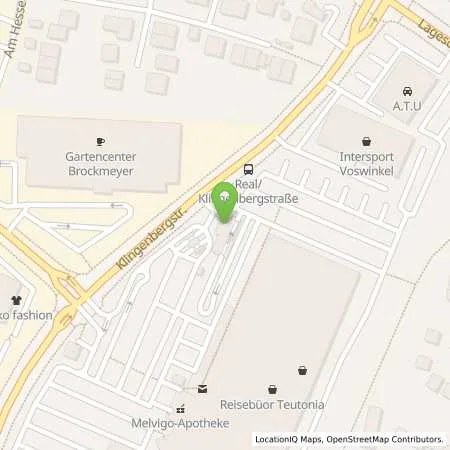 Standortübersicht der Tankstelle Supermarkt-Tankstelle DETMOLD KLINGENBERGSTR. 31 in 32758 DETMOLD