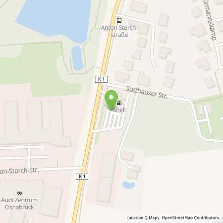 Standortübersicht der Tankstelle Shell Osnabrueck Sutthauser Str. 281 in 49080 Osnabrueck