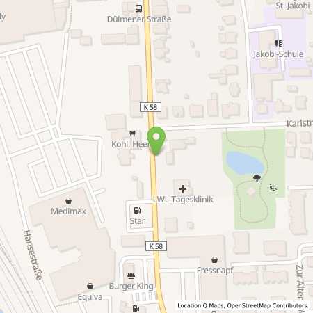 Standortübersicht der Benzin-Super-Diesel Tankstelle: star Tankstelle in 48653, Coesfeld