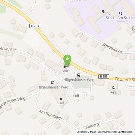 Standortübersicht der Benzin-Super-Diesel Tankstelle: star Tankstelle in 34212, Melsungen
