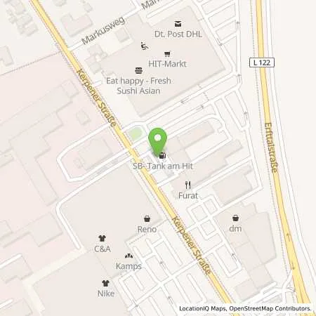 Standortübersicht der Tankstelle SB-Tank am HIT in 50170 Kerpen (Sindorf)