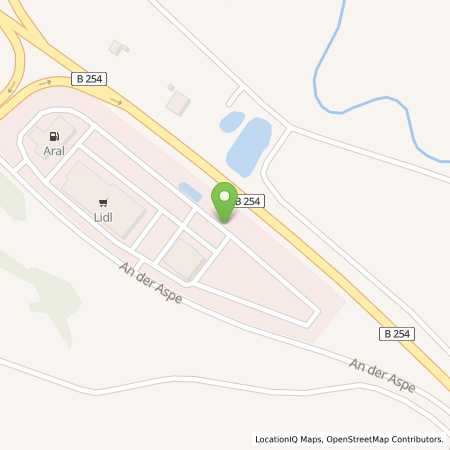 Standortübersicht der Benzin-Super-Diesel Tankstelle: Aral Tankstelle in 36137, Großenlüder