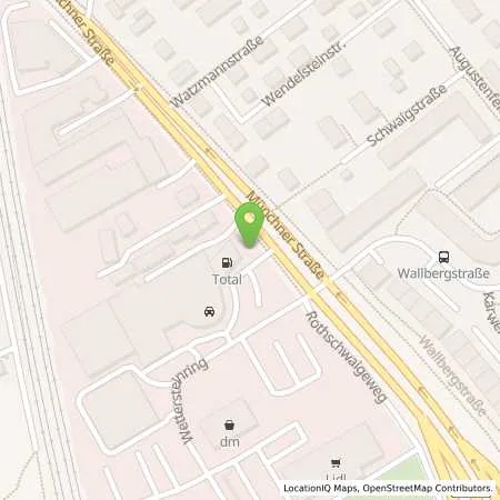 Standortübersicht der Tankstelle TotalEnergies Dachau in 85221 Dachau