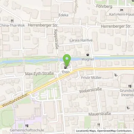 Standortübersicht der Tankstelle Esso Tankstelle in 72070 TUEBINGEN