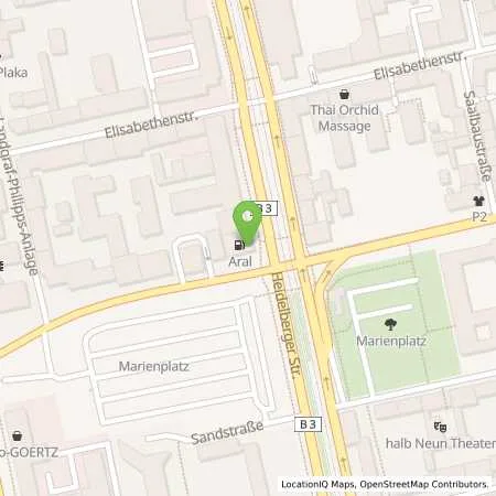 Standortübersicht der Tankstelle Aral Tankstelle in 64283 Darmstadt