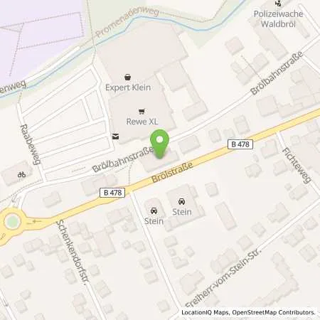 Standortübersicht der Tankstelle Waldbröl in 51545 Waldbröl