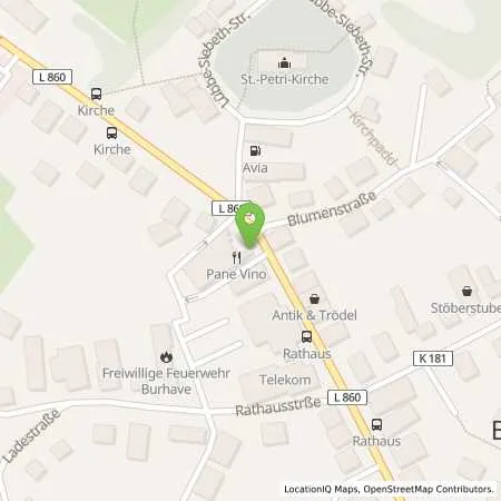 Standortübersicht der Tankstelle AVIA Tankstelle in 26969 Butjadingen