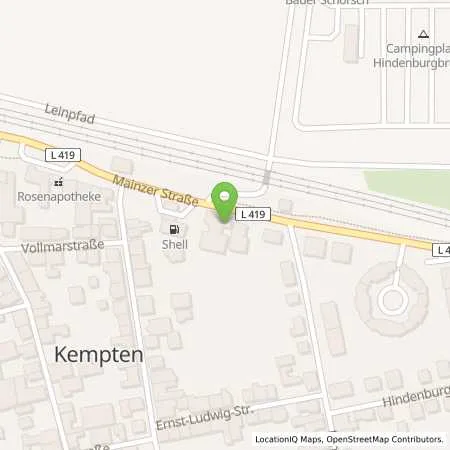 Standortübersicht der Tankstelle Shell Bingen Kempten Mainzer Str. 234 in 55411 Bingen Kempten