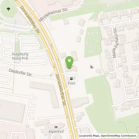 Standortübersicht der Tankstelle Esso Tankstelle in 86154 AUGSBURG