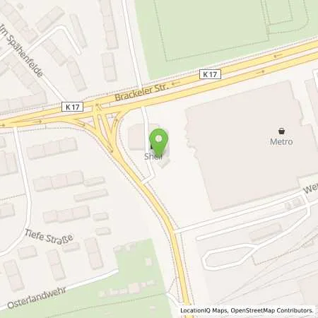 Standortübersicht der Tankstelle Shell Dortmund Brackelerstr. 47 in 44145 Dortmund
