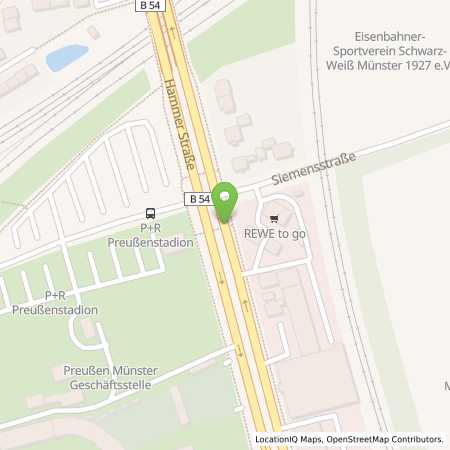 Standortübersicht der Benzin-Super-Diesel Tankstelle: Aral Tankstelle in 48153, Münster