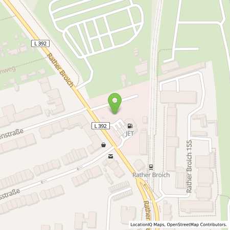 Standortübersicht der Benzin-Super-Diesel Tankstelle: JET DUESSELDORF RATHER BROICH 151 in 40472, DUESSELDORF