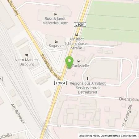 Standortübersicht der Tankstelle T Arnstadt in 99310 Arnstadt