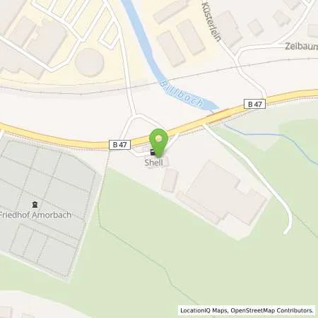 Standortübersicht der Tankstelle Shell Amorbach Odenwaldstr. 3 in 63916 Amorbach
