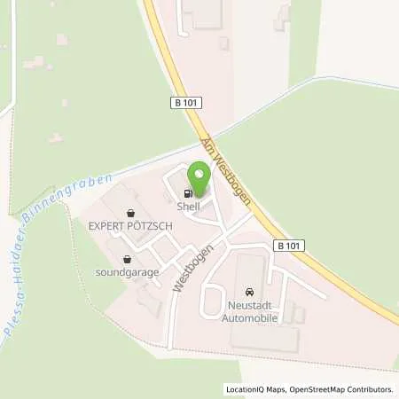 Standortübersicht der Tankstelle Shell Elsterwerda Westbogen 1 in 04910 Elsterwerda