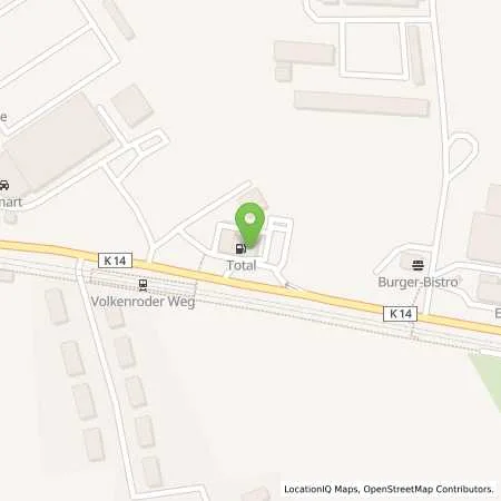 Standortübersicht der Tankstelle TotalEnergies Erfurt in 99092 Erfurt