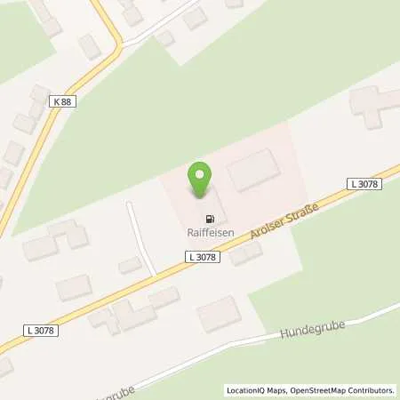 Standortübersicht der Tankstelle Raiffeisen Waldeck-Marsberg GmbH in 34519 Diemelsee