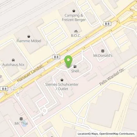 Standortübersicht der Tankstelle Shell Frankfurt Am Main Hanauer Landstr. 334 in 60314 Frankfurt Am Main