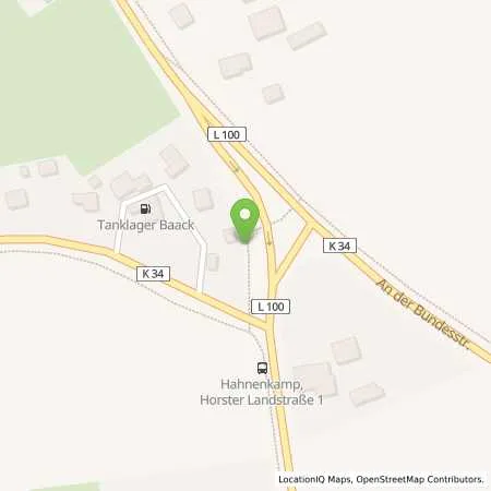 Standortübersicht der Tankstelle Tanklager Baack in 25358 Horst (Hahnenkamp)