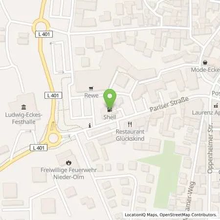 Standortübersicht der Tankstelle Shell Nieder-Olm Pariser Str. 131 in 55268 Nieder-Olm